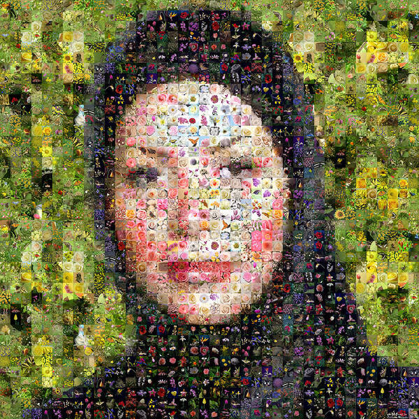 Mosaic Poster featuring the digital art Neda Agha-Soltan by Gilberto Viciedo
