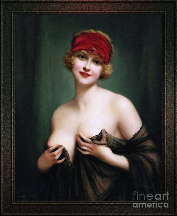 Young Woman In A Negligee Poster featuring the painting Young Woman In A Negligee by Francois Martin-Kavel by Rolando Burbon