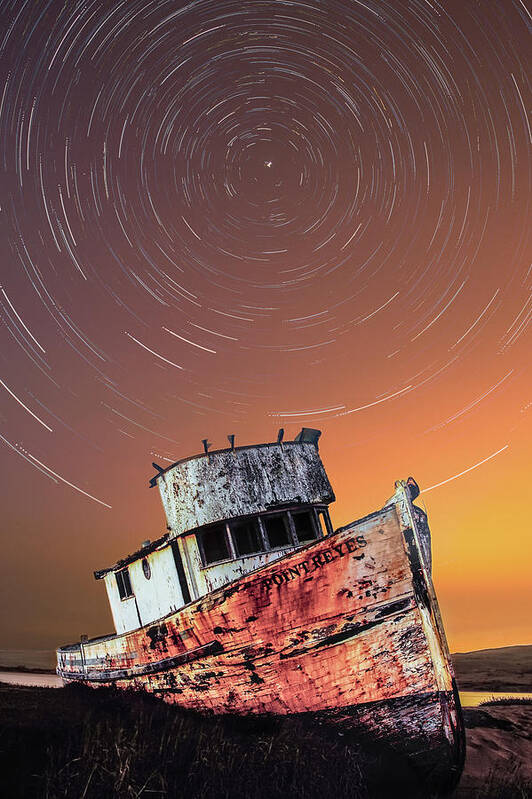 Astrophotography Poster featuring the photograph Beached Star Trails by Don Hoekwater Photography