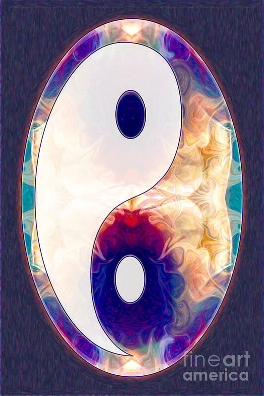 2x3 (4x6) Poster featuring the digital art Light And Dark Energies Abstract Symbol Art by Omaste Witkowski by Omaste Witkowski