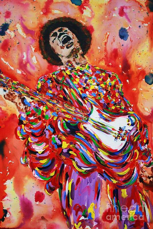 Jimmy Hendrdrix Poster featuring the painting Simply Hendrix by Troy David