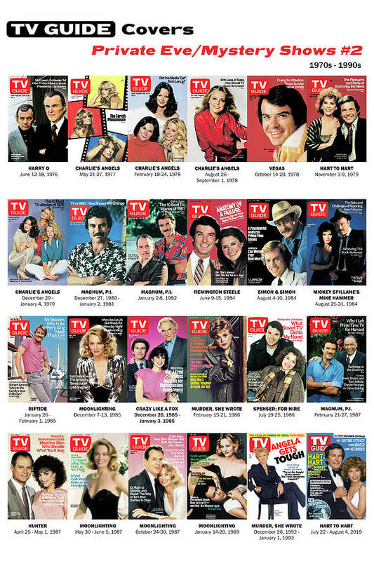 Television Poster featuring the photograph TV Guide Private Eye Mystery Shows 2 by TV Guide Everett Collection