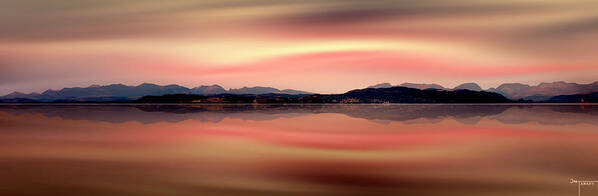 Morecambe Poster featuring the digital art Evening View Across the Bay by Joe Tamassy