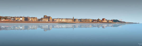 Morecambe Poster featuring the digital art Morecambe West End 2 - Blue by Joe Tamassy