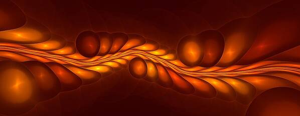 Fractal Poster featuring the digital art Worm Sign Orange by Doug Morgan