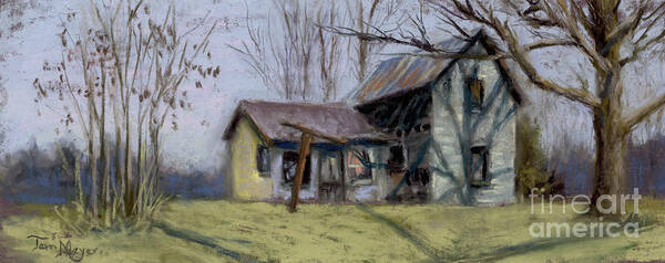 Painting Of An Old House Poster featuring the painting Loved but Not Forgotten by Terri Meyer