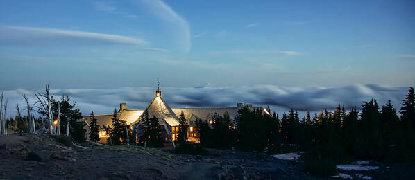 Timberline Lodge Poster featuring the photograph Timberline Lodge Above The Clouds by Adrian Blair