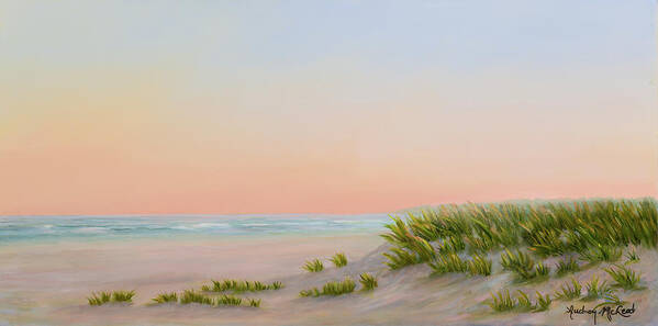 Sunrise At Beach Poster featuring the painting Early Beach Morning by Audrey McLeod