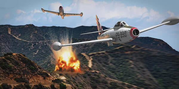 Usaaf Poster featuring the digital art Korean Interdiction - Cropped by Mark Donoghue