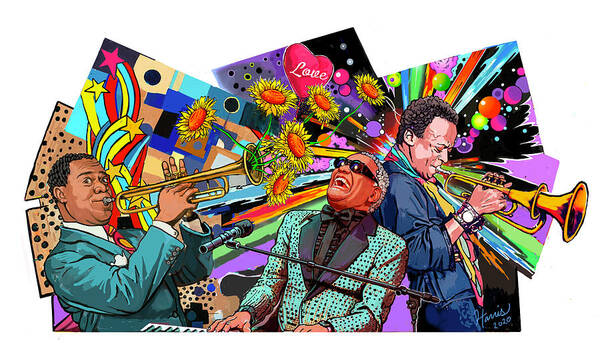 Music Poster featuring the painting Jazz and Soul by Frank Harris