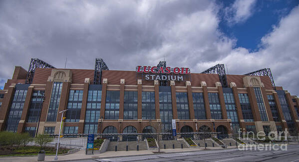 Indiana Poster featuring the photograph Lucas Oil Stadium Indianapolis Colts Clouds by David Haskett II