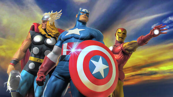Sky Poster featuring the photograph Avengers - Trinity by Blindzider Photography