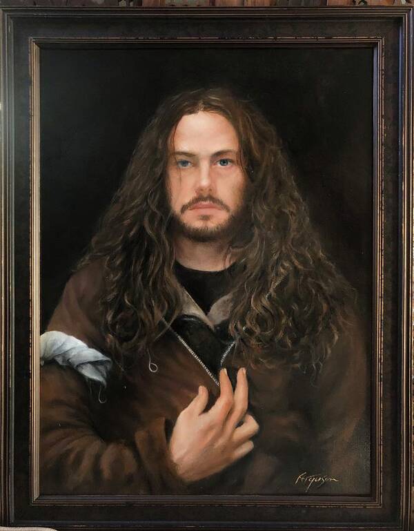 Man Poster featuring the painting Wyatt Hawatha Landis as Durer by Richard Ferguson