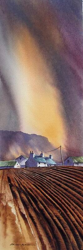 Landscape Poster featuring the painting Benbulbin Farm by Roland Byrne