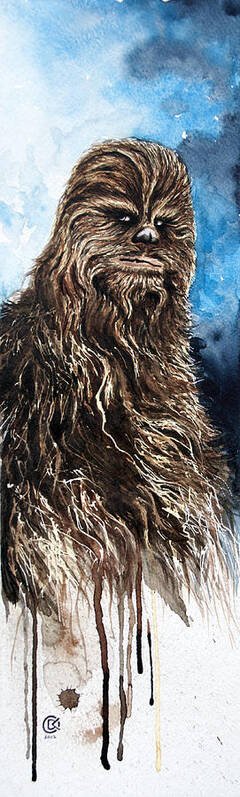 Star Wars Poster featuring the painting Chewbacca by David Kraig
