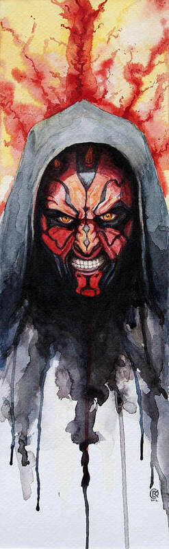 Star Wars Poster featuring the painting Darth Maul by David Kraig