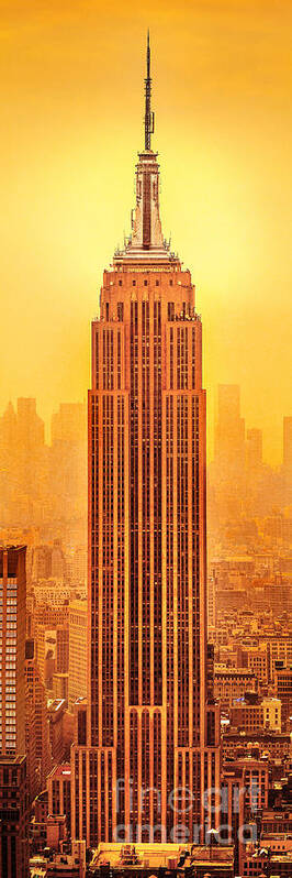 Empire State Building Poster featuring the photograph Golden Empire State by Az Jackson
