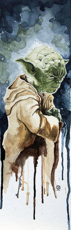 Star Wars Poster featuring the painting Yoda by David Kraig
