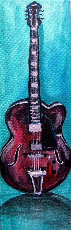 Guitar 2 Poster featuring the painting Guitar 2 by Amanda Dinan