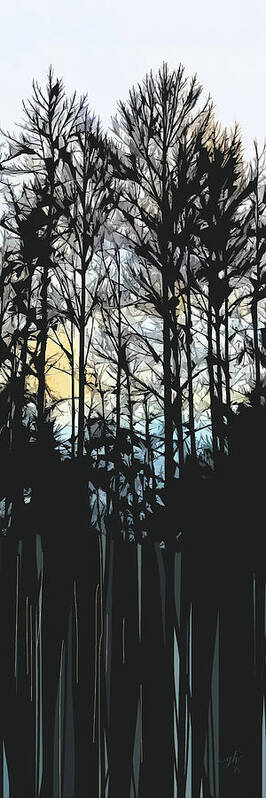 Forest Poster featuring the digital art Another Twilight by Gina Harrison