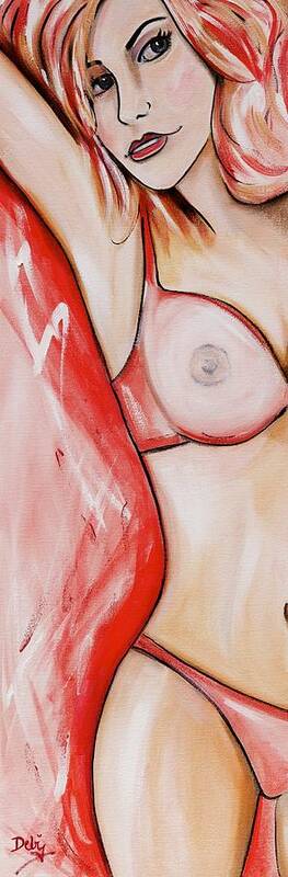 Nearly Naked Blush Poster featuring the painting Nearly Naked Blush by Debi Starr