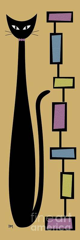Mid Century Modern Poster featuring the digital art Rectangle Cat 4 by Donna Mibus