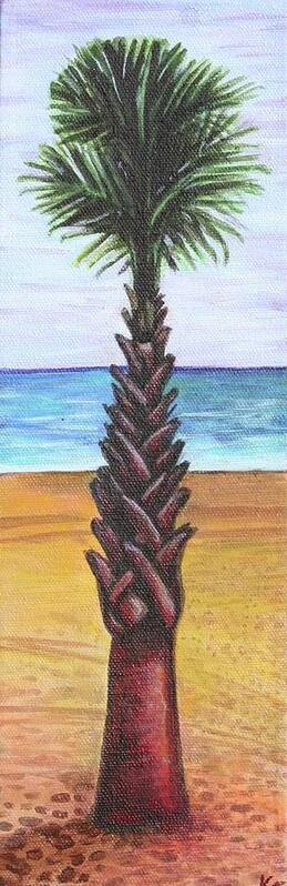 Palm Tree Poster featuring the painting 1st Street Palm by Kate Fortin