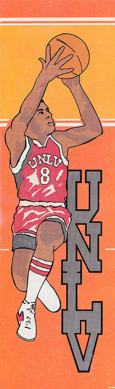 Unlv Poster featuring the mixed media 1988 UNLV Basketball by Row One Brand
