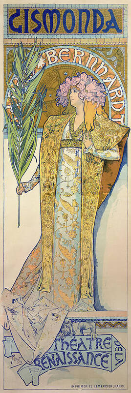 Alphonse Mucha Poster featuring the painting Gismonda, 1894 by Alphonse Mucha