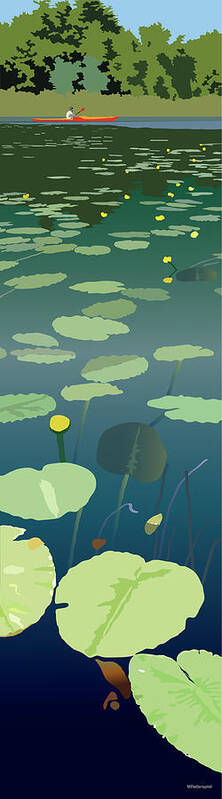 Lake Poster featuring the painting Lilypads by Marian Federspiel