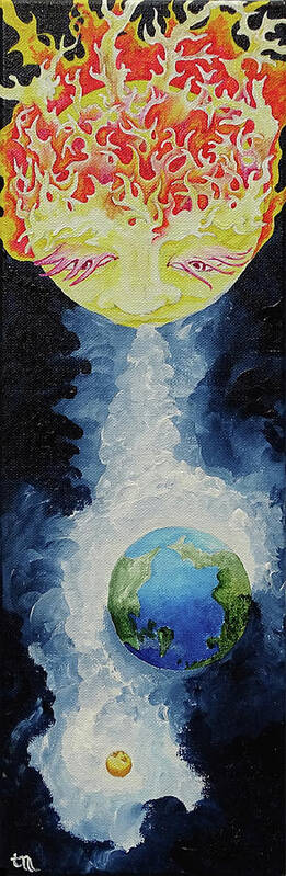 Sun Poster featuring the painting Solar Wind by Teresamarie Yawn