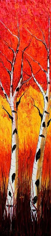  Poster featuring the painting Birch Tree's Of Autumn #22 by James Dunbar