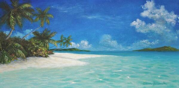 Caribbean Poster featuring the painting Caribbean Seclusion by Alan Zawacki