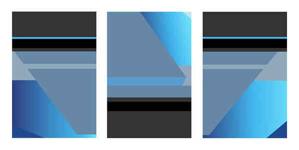 Blue Poster featuring the digital art Symphony in Blue - Triptych 1 by David Hargreaves