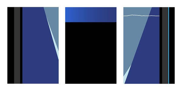 Blue Poster featuring the digital art Symphony in Blue - Triptych 3 by David Hargreaves