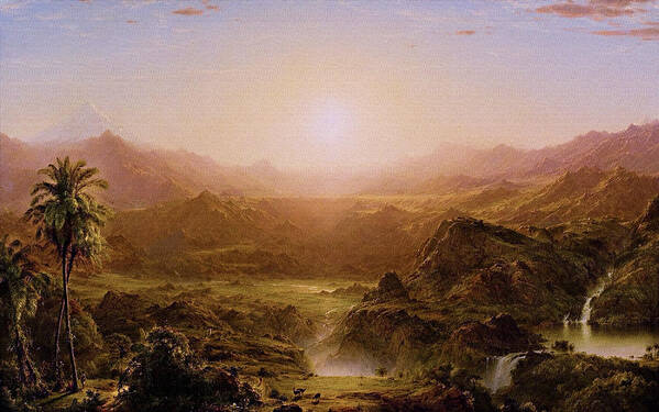 The Andes Of Ecuador Poster featuring the painting The Andes of Ecuador by Frederic Edwin Church by Rolando Burbon