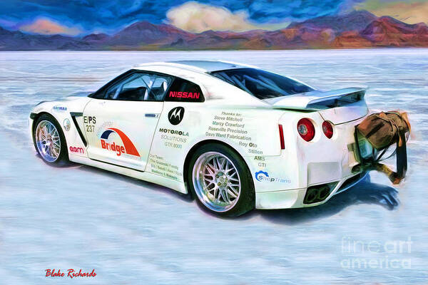  Poster featuring the photograph Nissan Salt Flats by Blake Richards