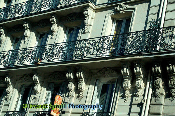 Everett Spruill Poster featuring the photograph Parisian Terrace by Everett Spruill