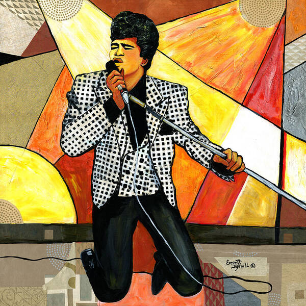 Everett Spruill Poster featuring the painting The Godfather of Soul James Brown by Everett Spruill