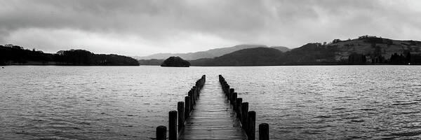 Panorama Poster featuring the photograph Coniston Water Boat Jetty Lake District by Sonny Ryse