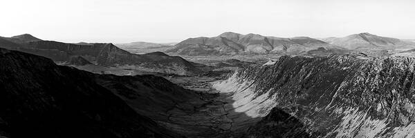 Panorama Poster featuring the photograph Dale Head and Newlands Valley Black and white Lake District.jpg by Sonny Ryse