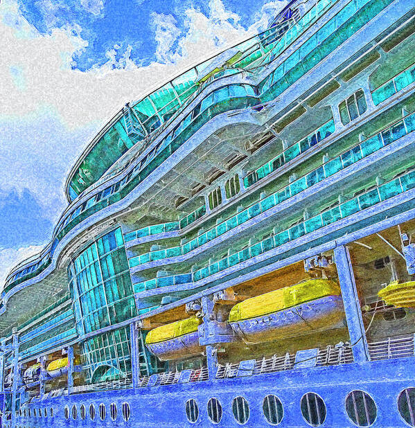 Brilliance Of The Seas Poster featuring the digital art Cruise Ship Vibrance by Island Hoppers Art