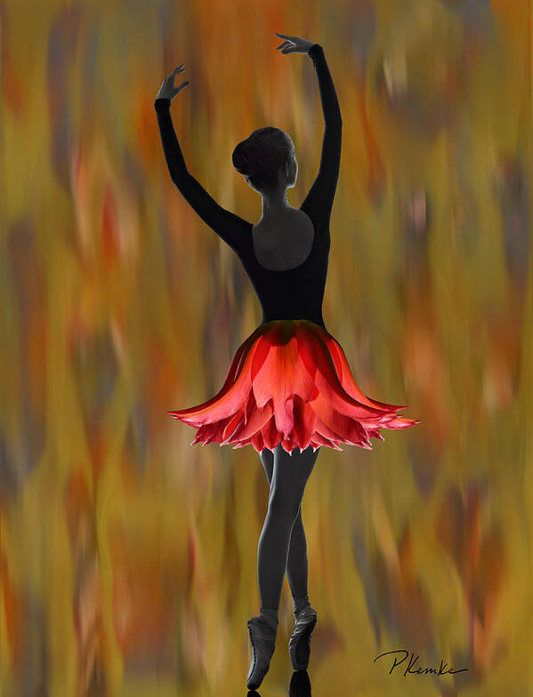 Ballet Poster featuring the digital art Dappled Flame by Patricia Kemke