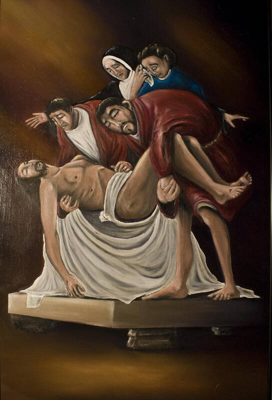 Religion Poster featuring the painting Entombment by Walter Laing