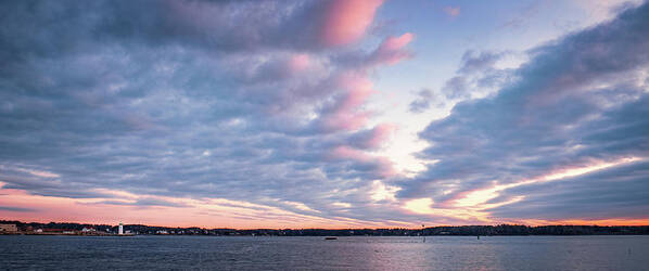 New Hampshire Poster featuring the photograph Big Sky Over Portsmouth Light. by Jeff Sinon
