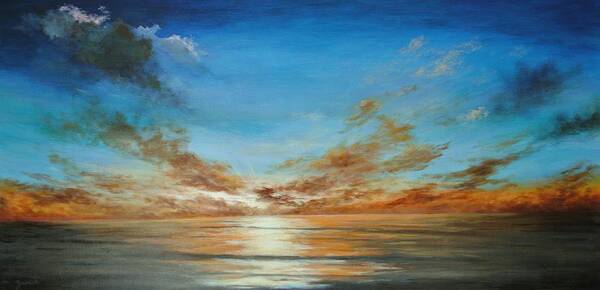 Tropical Seascape Poster featuring the painting Sunset by Alan Zawacki