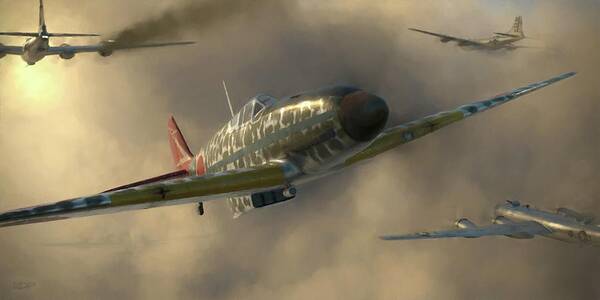 Wwii Poster featuring the digital art ki-61 Hien, Kobayashi - Painterly by Robert D Perry