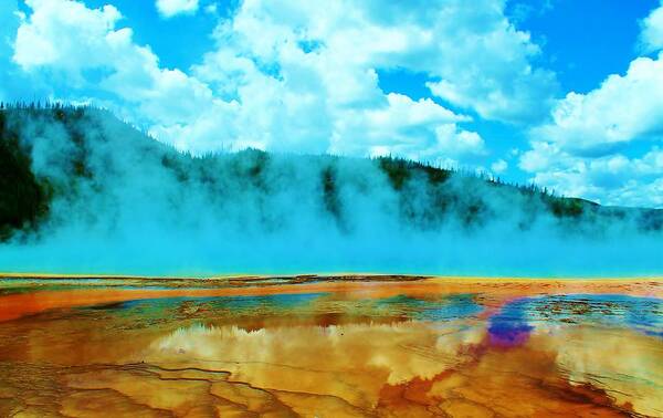 Yellowstone National Park Poster featuring the photograph Shooting up steam by Catie Canetti