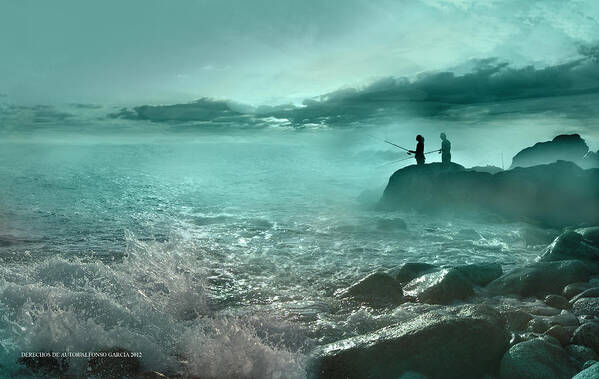 Seascape Poster featuring the photograph Tarde de Pesca by Alfonso Garcia
