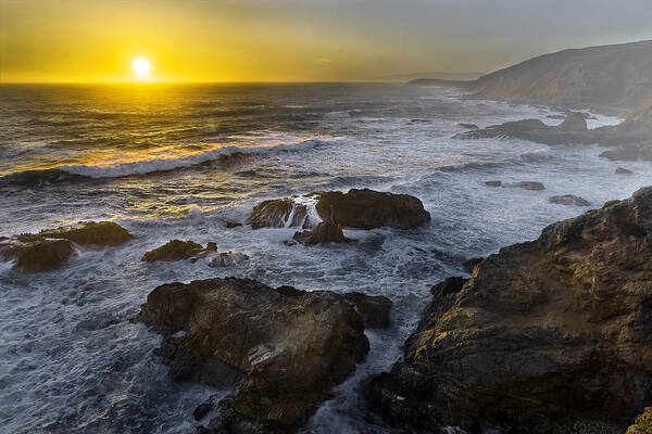 Bodega Bay Poster featuring the photograph Bodega Head at Sunset by Don Hoekwater Photography